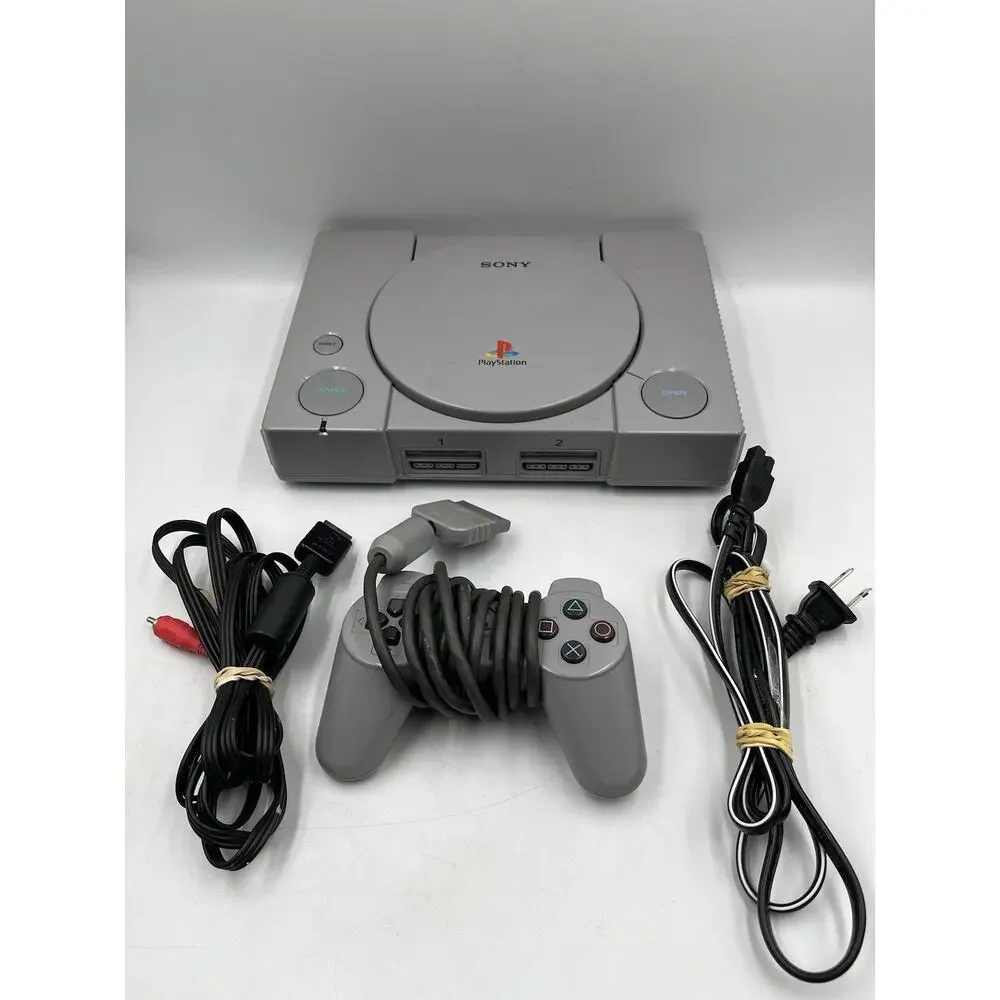 Sony PlayStation 1 Console + Original Controller & Cords - Tested Great